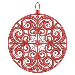 Redwork Christmas Ornaments Quilt 05(Sm) machine embroidery designs