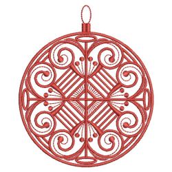 Redwork Christmas Ornaments Quilt 06(Sm)