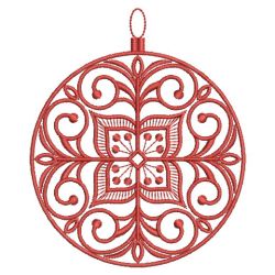 Redwork Christmas Ornaments Quilt 07(Lg) machine embroidery designs