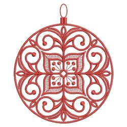 Redwork Christmas Ornaments Quilt 07(Sm)