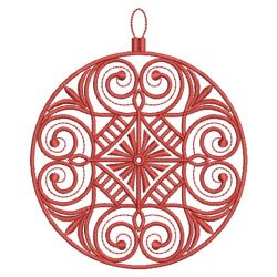 Redwork Christmas Ornaments Quilt 08(Sm) machine embroidery designs