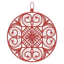 Redwork Christmas Ornaments Quilt 08(Sm)