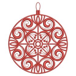 Redwork Christmas Ornaments Quilt 09(Sm)
