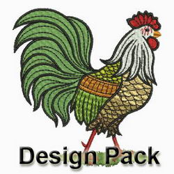 Folk Fowl machine embroidery designs