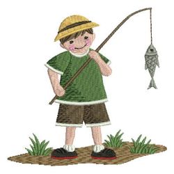 Fishing Boy 01 machine embroidery designs