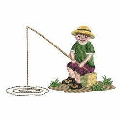 Fishing Boy 02 machine embroidery designs