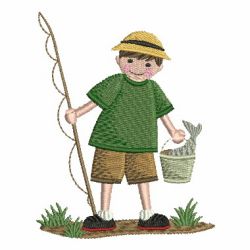 Fishing Boy 10 machine embroidery designs