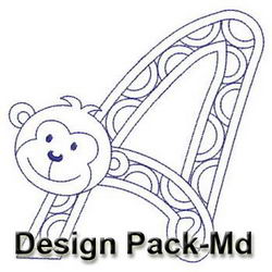 Redowrk Monkey Alphabets(Lg) machine embroidery designs