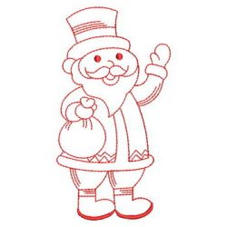 Redwork Christmas Santa 08(Sm) machine embroidery designs