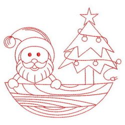 Redwork Christmas Santa 09(Md) machine embroidery designs