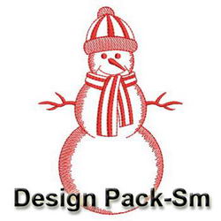 Redwork Holiday Snowman(Sm) machine embroidery designs