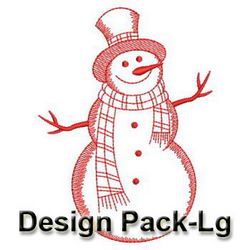 Redwork Holiday Snowman(Lg) machine embroidery designs