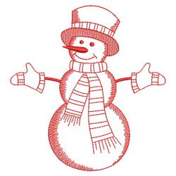 Redwork Holiday Snowman 01(Lg)