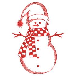 Redwork Holiday Snowman 02(Sm)