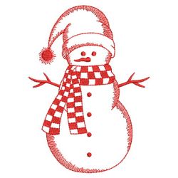 Redwork Holiday Snowman 02(Sm)