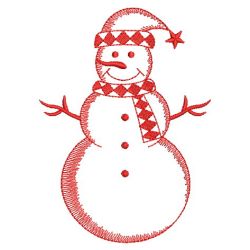 Redwork Holiday Snowman 03(Sm)