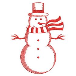 Redwork Holiday Snowman 04(Sm)