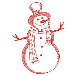 Redwork Holiday Snowman 05(Sm)