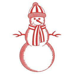 Redwork Holiday Snowman 06(Sm)