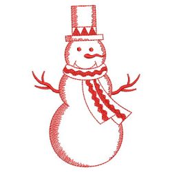 Redwork Holiday Snowman 07(Sm)