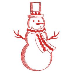 Redwork Holiday Snowman 07(Sm)