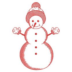Redwork Holiday Snowman 08(Sm)