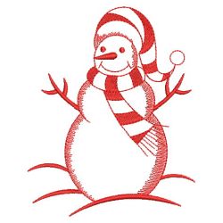Redwork Holiday Snowman 09(Lg)
