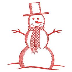 Redwork Holiday Snowman 10(Lg)