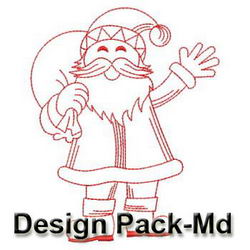 Redwork Santa 1(Md) machine embroidery designs
