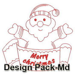 Redwork Santa 2(Md) machine embroidery designs
