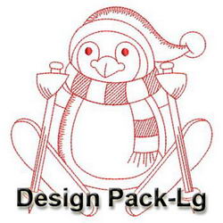 Redwork Penguin(Lg) machine embroidery designs