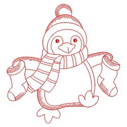 Redwork Penguin 01(Md) machine embroidery designs