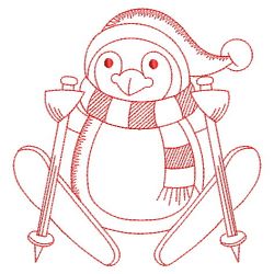 Redwork Penguin 02(Lg) machine embroidery designs