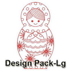 Redwork Russian Nesting Doll(Lg) machine embroidery designs