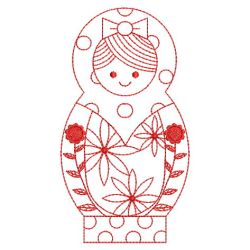 Redwork Russian Nesting Doll 01(Md) machine embroidery designs