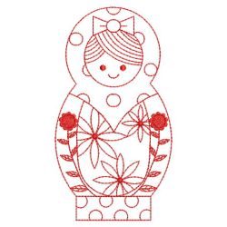 Redwork Russian Nesting Doll 01(Lg)