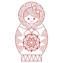 Redwork Russian Nesting Doll 04(Lg) machine embroidery designs