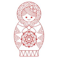 Redwork Russian Nesting Doll 04(Lg)