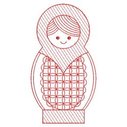 Redwork Russian Nesting Doll 05(Sm) machine embroidery designs