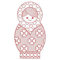 Redwork Russian Nesting Doll 06(Lg) machine embroidery designs
