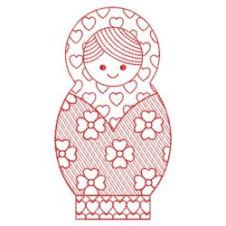 Redwork Russian Nesting Doll 06(Sm)