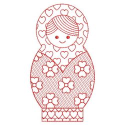 Redwork Russian Nesting Doll 06(Sm)