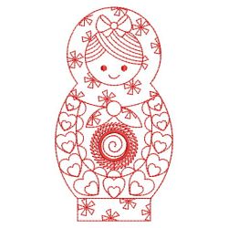 Redwork Russian Nesting Doll 07(Sm) machine embroidery designs
