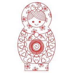 Redwork Russian Nesting Doll 07(Sm)