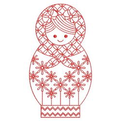 Redwork Russian Nesting Doll 08(Sm) machine embroidery designs