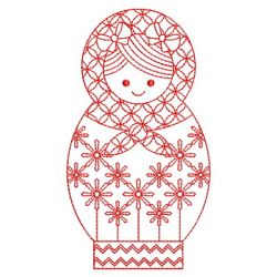 Redwork Russian Nesting Doll 08(Lg)