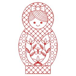 Redwork Russian Nesting Doll 09(Sm) machine embroidery designs