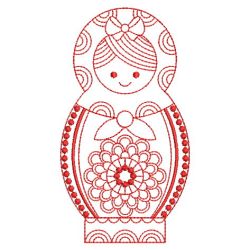 Redwork Russian Nesting Doll 10(Lg) machine embroidery designs