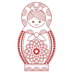 Redwork Russian Nesting Doll 10(Sm)