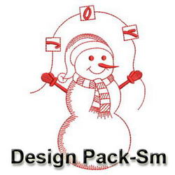 Redwork Snowman(Sm) machine embroidery designs